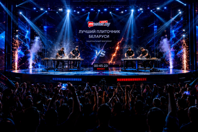 Сцена национального чемпионата «Лучший плиточник Беларуси», финал