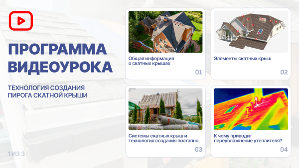 ВИДЕО-УРОК "ТЕХНОЛОГИЯ СОЗДАНИЯ ПИРОГА СКАТНОЙ КРОВЛИ С ГИБКОЙ ЧЕРЕПИЦЕЙ"